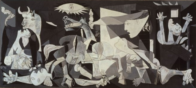 One of the most famous and influential paintings ever made on war, Picasso's Guernica.  It was sent on tour and moved people against war - "My whole life as an artist has been nothing more than a continuous struggle against reaction and the death of art. In the picture I am painting — which I shall call Guernica — I am expressing my horror of the military caste which is now plundering Spain into an ocean of misery and death." Pablo Picasso -Another word for "military caste" is the "military-industrial complex" which or own General President Eisenhower warned against - that is the military machinery of Patriarchy, the death, exploitation machine.