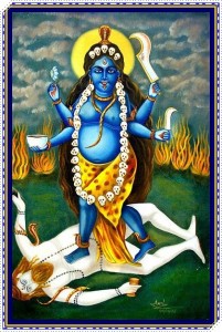 KALI COMES OUT OF DURGA TO KILL MEN:  MALE EXTINCTION
