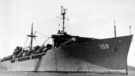 USS_General_Stuart_Heintzelman_(AP-159)_at_anchor,_circa_in_1945